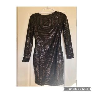Pink Lily Boutique Black Sequin Detail Dress
